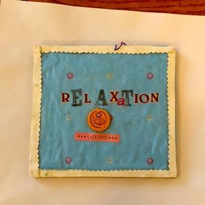 Handmade By Me, Tile Art, about 5 Ins By 5 Ins, “Relaxation…Lazy Days”, Blue